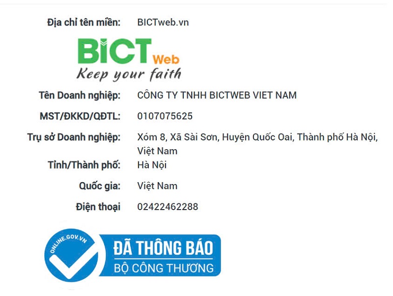 tra cứu website đã đăng ký với bộ công thương